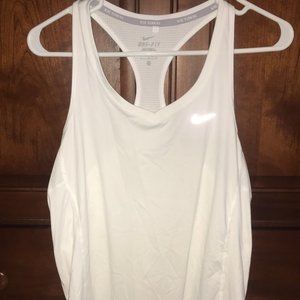 White Nike Running Dri- Fit Razor Back Tank Top